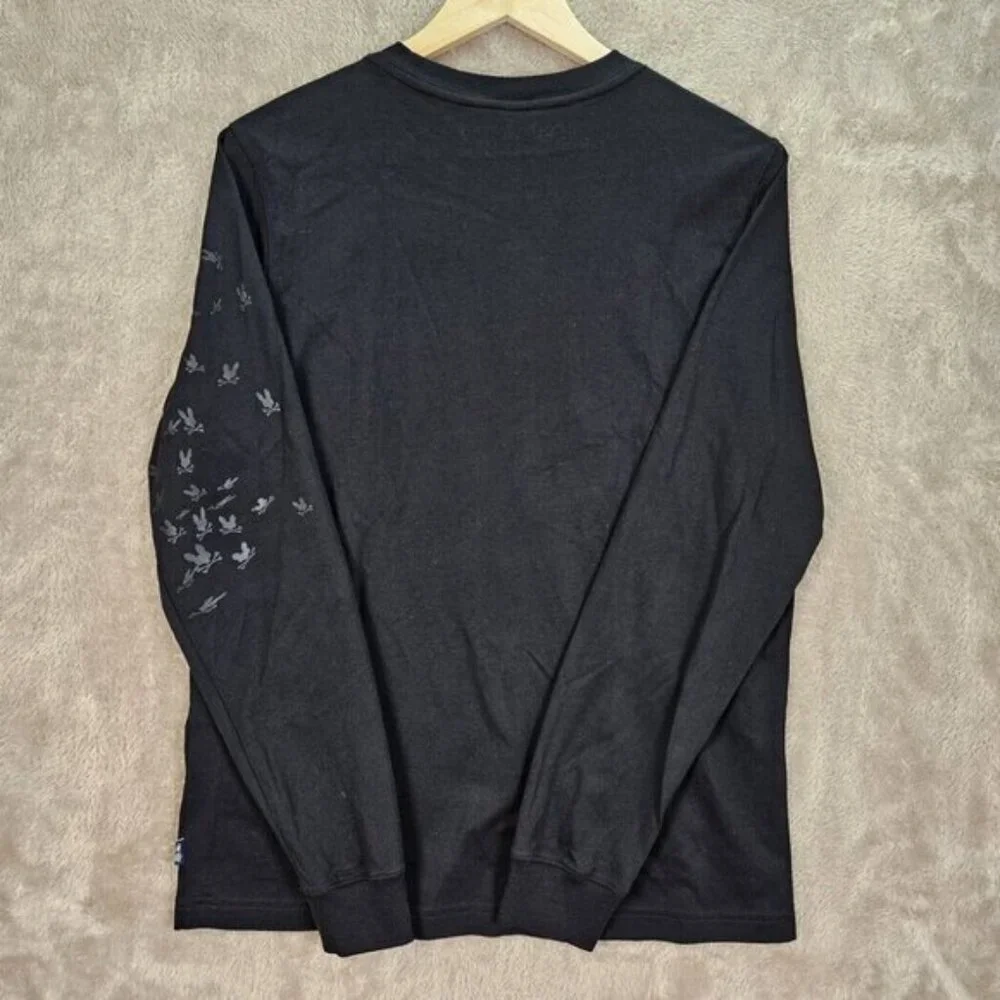 Psycho Bunny Shirt 100% Pima Cotton Long Sleeve Big Logo Graphic Print Mens Sz 4 - Picture 2 of 10